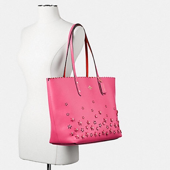 City Tote In Floral Applique leather By Coach - Picture 2 of 3